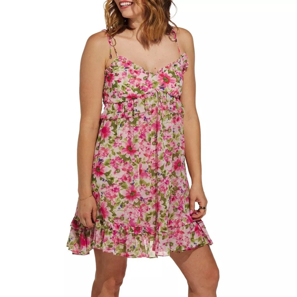 NWT - DRESS FORUM Ruffle Hem Floral Dress - Medium